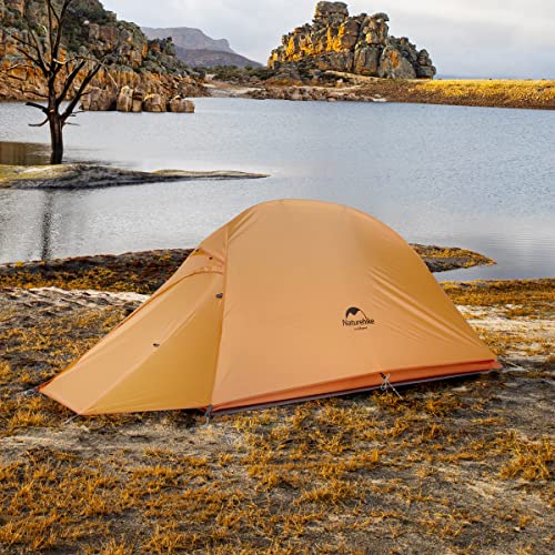 Naturehike Cloud up 1 Person Tent Lightweight Camping Hiking Backpacking Tent for one Man (orange-210T Polyester)