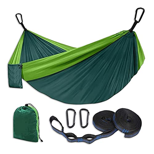 Fuegobird Heavy Duty Outdoor Hammocks, Nylon Parachute Material 330lbs, Portable Carrying Bag with 2 Hanging Straps, Camping, Hiking, Travel