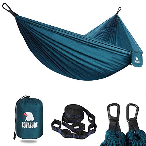 Covacure Camping Hammock - Lightweight Portable Hammocks with 2 Tree Straps, Outdoor Hammock for Indoor, Hiking, Camping, Backpacking, Travel, Garden, Beach