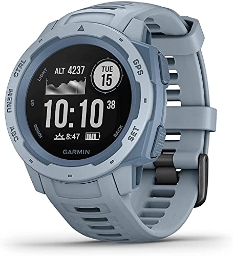 Garmin Instinct, Rugged Outdoor Watch with GPS, Features GLONASS and Galileo, Heart Rate Monitoring and 3-Axis Compass, Sea Foam