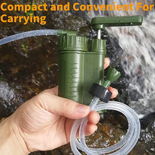 PHEPUS Hand Pump Water Filter Survival Filtration Portable Gear Emergency Preparedness Supply for Trekking Travel Hiking Camping