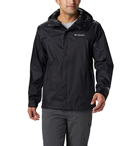 Columbia Men's Watertight II Front-Zip Hooded Rain Jacket, Black, Medium