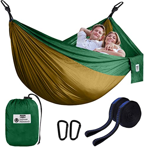 Utopia Home Camping Hammock Double & Single with 2 Tree Hammock Straps, Travel Hammock Backpacking Nylon Parachute Hammock for Outdoor & Hiking