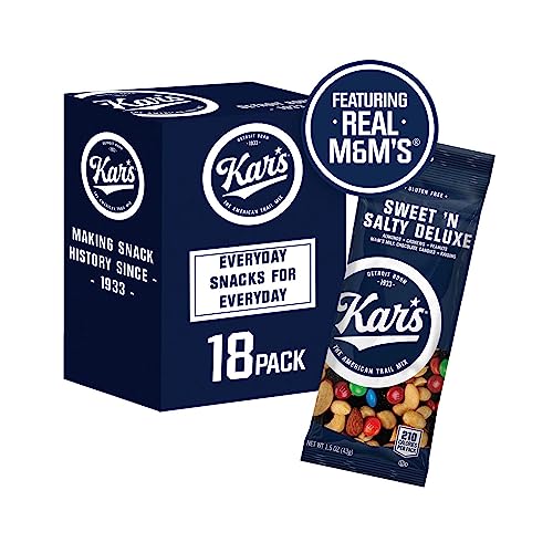 Kar’s Nuts Sweet ‘N Salty Deluxe Trail Mix, 1.5 oz Individual Packs – Bulk Pack of 18, Gluten-Free Snacks