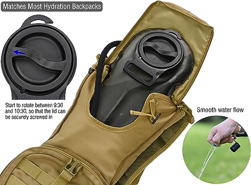 MARCHWAY 2L/2.5L/3L Tactical TPU Hydration Bladder, Tasteless BPA Free Water Reservoir Bag with Insulated Tube for Hydration Pack for Cycling, Hiking, Running, Climbing, Biking (3L Grey 100oz)