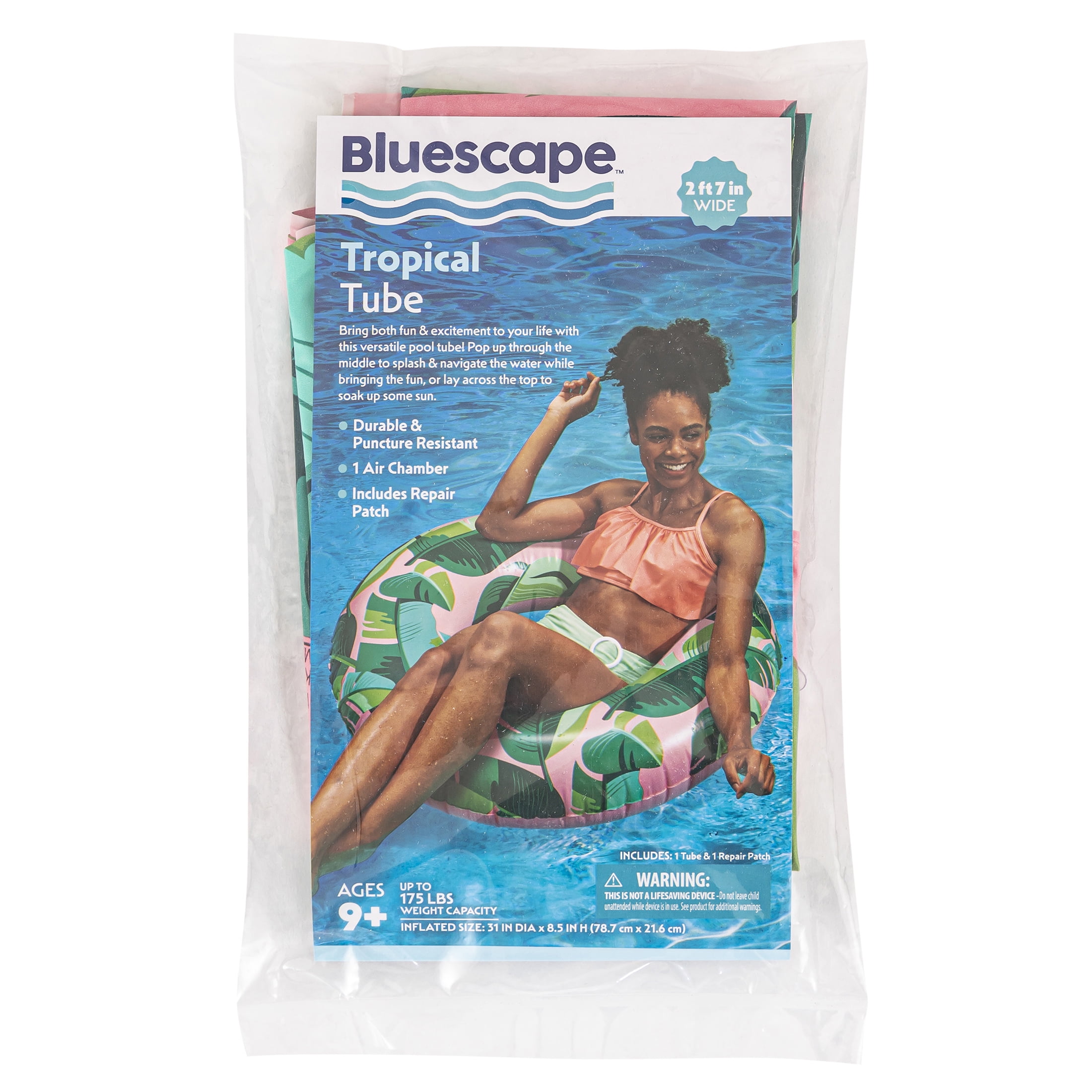 Bluescape Pink Tropical Inflatable Swim Tube
