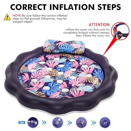 Inflatable Headrest Pool Float for Adults