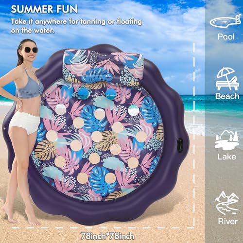 Inflatable Headrest Pool Float for Adults