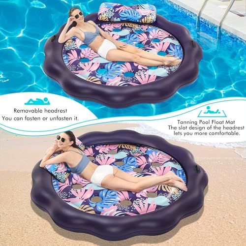 Inflatable Headrest Pool Float for Adults