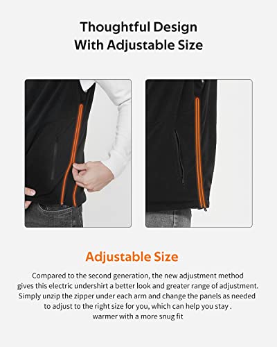 MSDUNOVR Heated Vest for Men Women, Unisex Heated Vest, 3 Temperature Levels Electric Heating Jacket, USB Heating Vest for Outdoor Activities, Skiing, Camping, Hiking (Battery Not Included) S