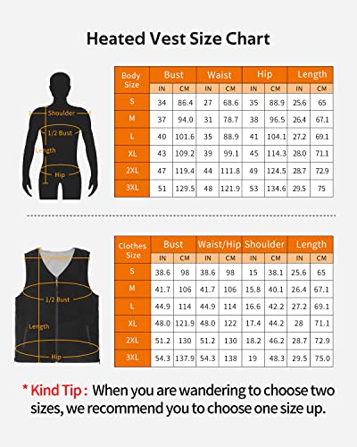 MSDUNOVR Heated Vest for Men Women, Unisex Heated Vest, 3 Temperature Levels Electric Heating Jacket, USB Heating Vest for Outdoor Activities, Skiing, Camping, Hiking (Battery Not Included) S