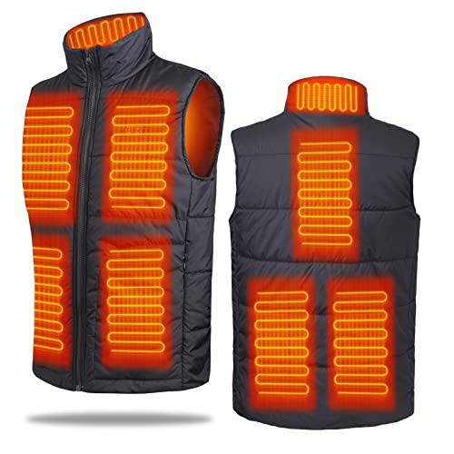 Heated Vest, Unisex Heated Clothing for men women, Lightweight USB Electric Heated Jacket with 3 Heating Levels, 8 Heating Zones, Adjustable Size for Hiking (Battery Pack Not Included)，Small