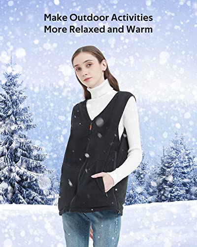 MSDUNOVR Heated Vest for Men Women, Unisex Heated Vest, 3 Temperature Levels Electric Heating Jacket, USB Heating Vest for Outdoor Activities, Skiing, Camping, Hiking (Battery Not Included) S