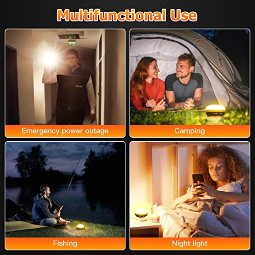 Yizhet 2 Pack LED Camping Lantern, Camping Lamp Flashlights, Camping Light with Magnetic Base 5 Modes Portable Outdoor Tent Light for Hiking Fishing Camping (3 AA Batteries Need Self-provided)