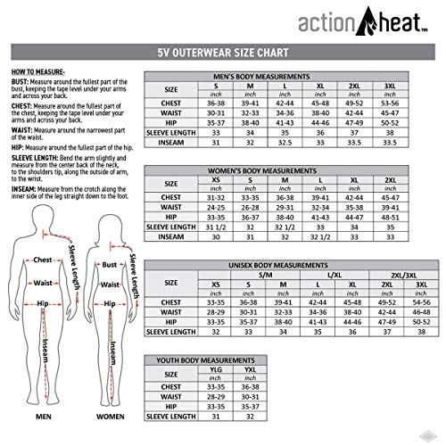 ActionHeat 5V Men's Battery Heated Jacket with Tri-Zone Heating, Touch Control for Skiing, Camping, Motorcycling, Hiking