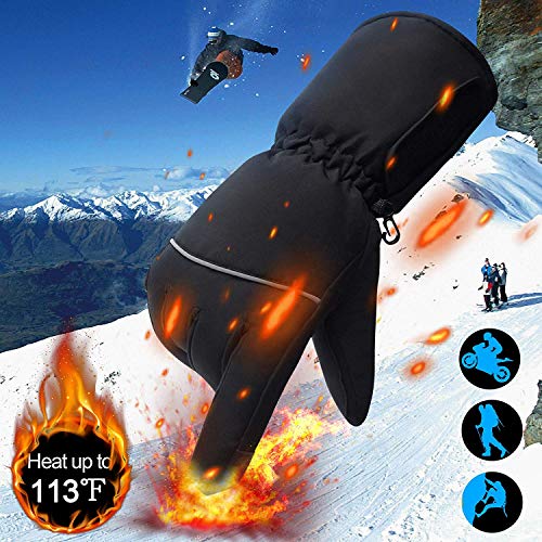 Rechargeable Heated Gloves for Man & Woman, AA Battery Operated Motorcycle Heat Gloves Kits,Winter Warm Arthritic Gloves Texting Thermal Electric Gloves for Hiking/Skiing/ Hunting Outdoor Sports