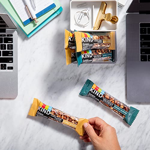 KIND Bars, Variety Pack, Dark Chocolate Nuts and Sea Salt, Peanut Butter Dark Chocolate, Caramel Almond Sea Salt, Healthy Snacks, Gluten Free, Low Sugar, 12 Count