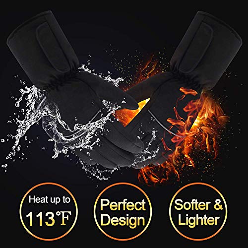 Rechargeable Heated Gloves for Man & Woman, AA Battery Operated Motorcycle Heat Gloves Kits,Winter Warm Arthritic Gloves Texting Thermal Electric Gloves for Hiking/Skiing/ Hunting Outdoor Sports