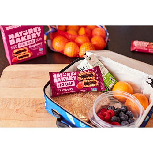 Nature’s Bakery Whole Wheat Fig Bars, Raspberry, Real Fruit, Vegan, Non-GMO, Snack bar, 1 box with 12 twin packs (12 twin packs)
