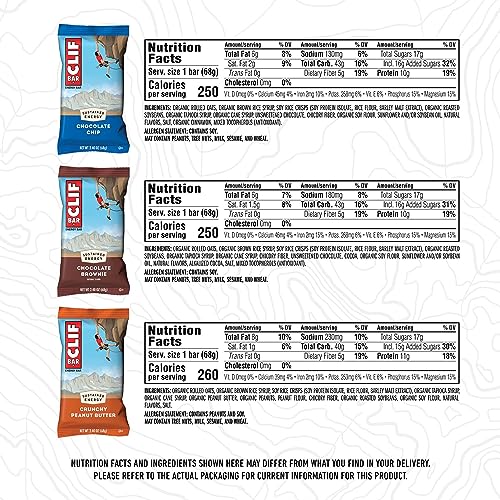 CLIF BARS - Energy Bars - Best Sellers Variety Pack- Made with Organic Oats - Plant Based (2.4 Ounce Protein Bars, 16 Count) Packaging & Assortment May Vary (Amazon Exclusive)