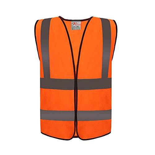 zojo High Visibility Safety Vest,Adjustable Size,Lightweight Mesh Fabric, Wholesale Safety Vest for Outdoor Works, Cycling, Jogging, Walking,Sports - Fits for Men and Women (1 Pack,Neon Orange)