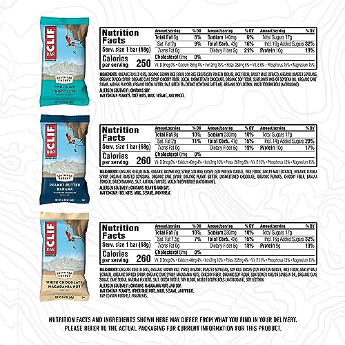 CLIF BARS - Energy Bars - Best Sellers Variety Pack- Made with Organic Oats - Plant Based (2.4 Ounce Protein Bars, 16 Count) Packaging & Assortment May Vary (Amazon Exclusive)