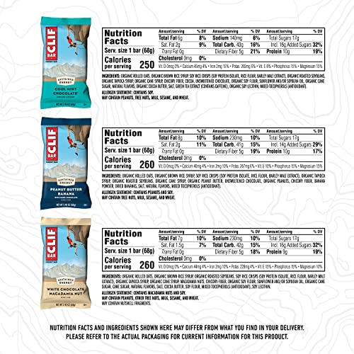 CLIF BARS - Energy Bars - Best Sellers Variety Pack- Made with Organic Oats - Plant Based (2.4 Ounce Protein Bars, 16 Count) Packaging & Assortment May Vary (Amazon Exclusive)