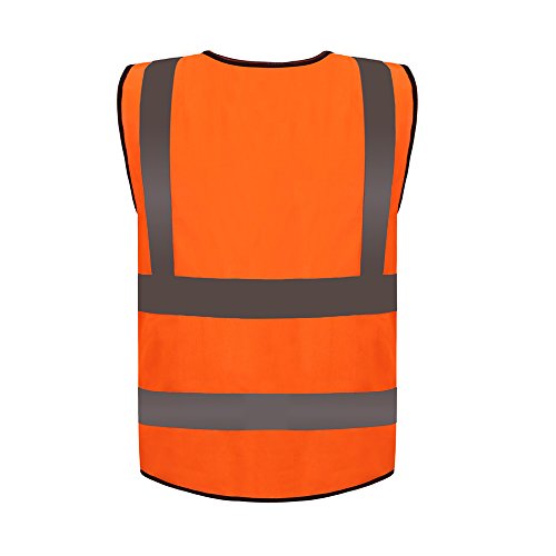 zojo High Visibility Safety Vest,Adjustable Size,Lightweight Mesh Fabric, Wholesale Safety Vest for Outdoor Works, Cycling, Jogging, Walking,Sports - Fits for Men and Women (1 Pack,Neon Orange)