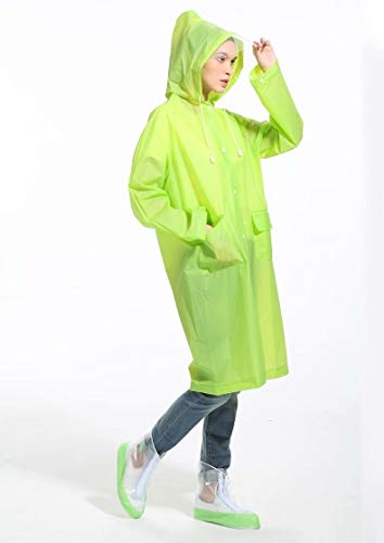 Men Rain Ponchos for Adults Women Raincoat Waterproof Rain Jacket Camping Hiking Outerwear Reusable Green M