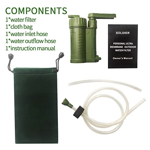 PHEPUS Hand Pump Water Filter Survival Filtration Portable Gear Emergency Preparedness Supply for Trekking Travel Hiking Camping