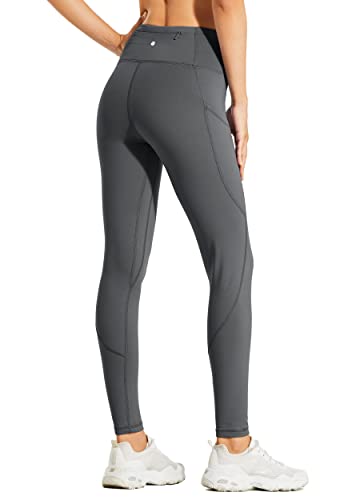 Willit Women's Fleece Lined Leggings Water Resistant Thermal Winter Pants Hiking Yoga Running Tights High Waisted Deep Gray M