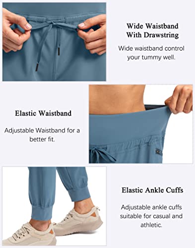 Pudolla Women's Hiking Jogger Pants Lightweight Travel Cargo Pants with Zipper Pockets High Waist for Golf Camping Blue Purple M