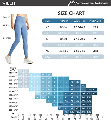 Willit Women's Fleece Lined Leggings Water Resistant Thermal Winter Pants Hiking Yoga Running Tights High Waisted Deep Gray M