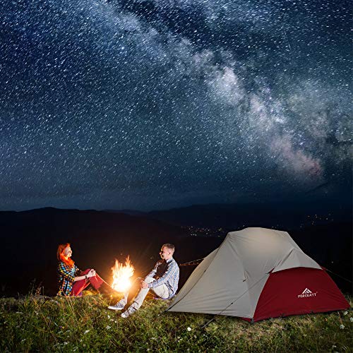Forceatt Backpacking Tent 2 Person, Professional Waterproof & Windproof & Pest Proof 2 Doors Lightweight Camping Tent, 3-4 Seasons, Easy Set Up, Great for Camping, Hiking & Outdoor.