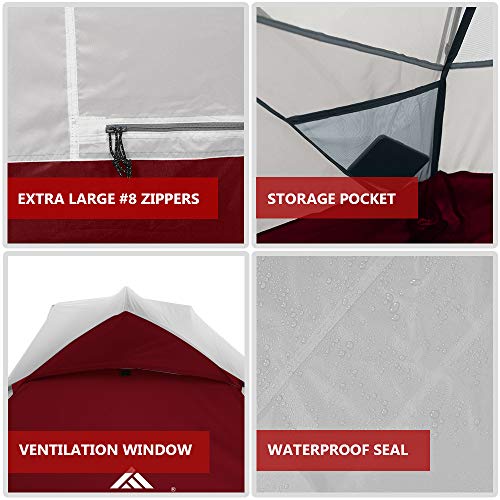 Forceatt Backpacking Tent 2 Person, Professional Waterproof & Windproof & Pest Proof 2 Doors Lightweight Camping Tent, 3-4 Seasons, Easy Set Up, Great for Camping, Hiking & Outdoor.