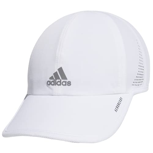 adidas Women's Superlite Relaxed Fit Performance Hat, White/Silver Reflective, One Size