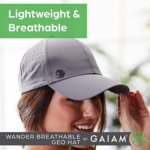 Gaiam Women's Wander Geo Hat - Breathable Ball Cap, Pre-Shaped Bill, Adjustable Size (Running, Outdoors, Baseball, Sun, Hiking, Yoga, Golf, Tennis, Sports & Fitness) - Black