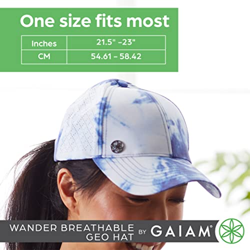 Gaiam Women's Wander Geo Hat - Breathable Ball Cap, Pre-Shaped Bill, Adjustable Size (Running, Outdoors, Baseball, Sun, Hiking, Yoga, Golf, Tennis, Sports & Fitness) - Black