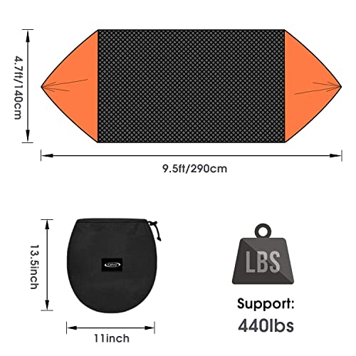 G4Free Large Camping Hammock with Mosquito Net 2 Person Pop-up Parachute Lightweight Hanging Hammocks Tree Straps Swing Hammock Bed for Outdoor Backpacking Backyard Hiking