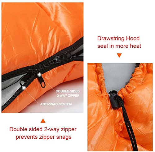 Bessport Mummy Sleeping Bag | 15-45 ℉ Extreme 3-4 Season Sleeping Bag for Adults Cold Weather– Warm and Washable, for Hiking Traveling & Outdoor Activities
