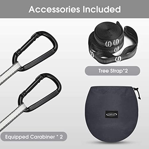 G4Free Large Camping Hammock with Mosquito Net 2 Person Pop-up Parachute Lightweight Hanging Hammocks Tree Straps Swing Hammock Bed for Outdoor Backpacking Backyard Hiking