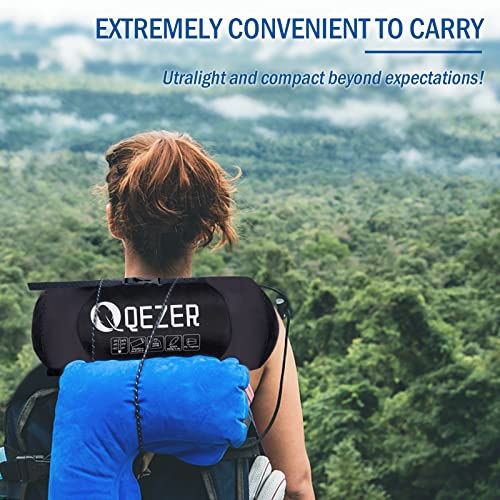 QEZER Down Sleeping Bag for Adults 0 Degree 600 Fill Power Cold Weather Sleeping Bag Ultralight Sleeping Bag with Compression Sack for Backpacking, Hiking, Camping