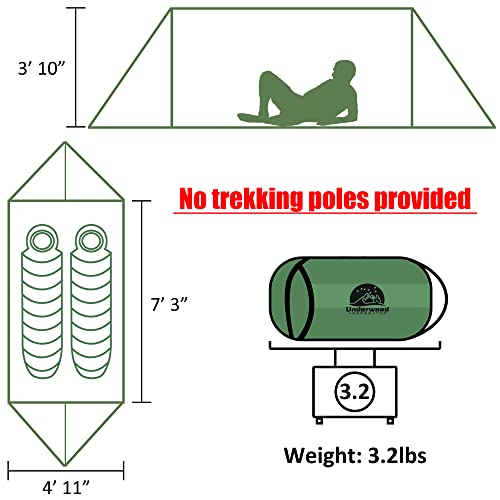 2-Person Trekking Pole Tent for Backpacking - Ultralight A-Frame Backpacking Tent, Two Person Waterproof Hiking Tent for Camping, Lightweight Camping Tent for Scouts, Trekker by Underwood Aggregator