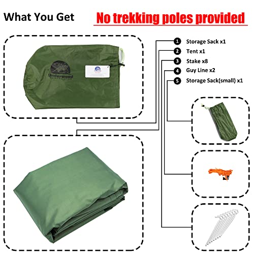 2-Person Trekking Pole Tent for Backpacking - Ultralight A-Frame Backpacking Tent, Two Person Waterproof Hiking Tent for Camping, Lightweight Camping Tent for Scouts, Trekker by Underwood Aggregator