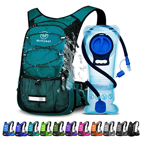 Mothybot Hydration Pack, Insulated Hydration Backpack with 2L BPA Free Water Bladder and Storage, Hiking Backpack for Men, Women, Kids for Running, Cycling, Camping - Keep Liquid Cool up to 5 Hours