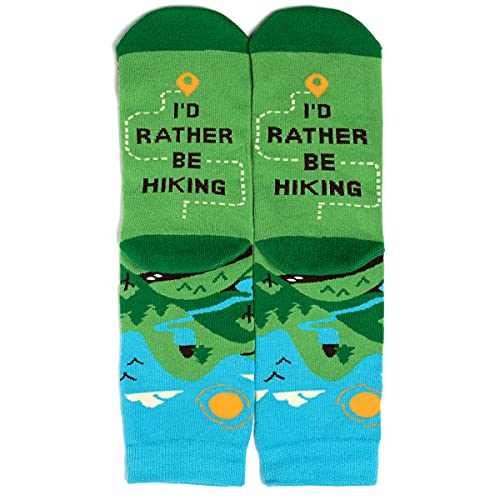 I'd Rather Be - Funny Socks Novelty Gift For Men, Women and Teens (Hiking) One Size