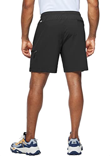 Viodia Men's Hiking Cargo Shorts Stretch Quick Dry Lightweight Workout Shorts for Men Casual Fishing Athletic Shorts with Pockets Black