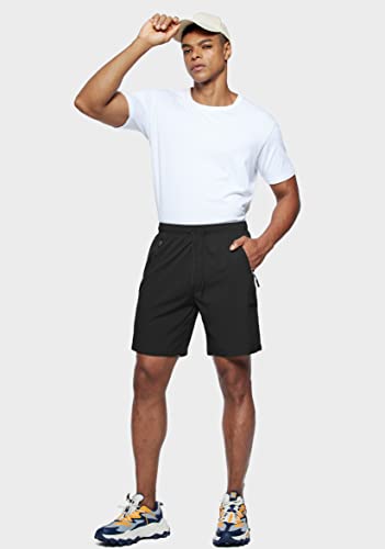 Viodia Men's Hiking Cargo Shorts Stretch Quick Dry Lightweight Workout Shorts for Men Casual Fishing Athletic Shorts with Pockets Black