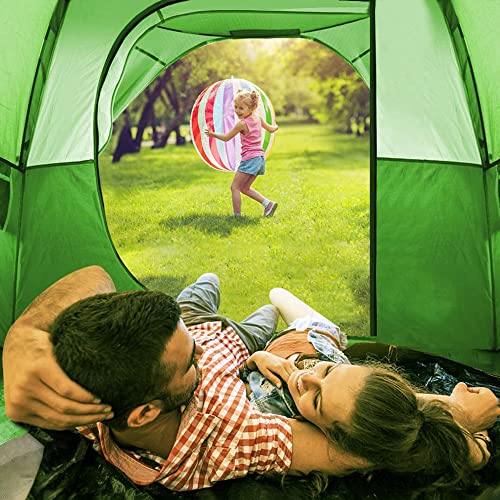 CAMPROS CP Tent 3 Person Camping Tents, Waterproof Windproof Backpacking Tent with Top Rainfly, Easy Set up Small Lightweight Dome Tents, Hiking Beach Outdoor with 3 Windows - Green