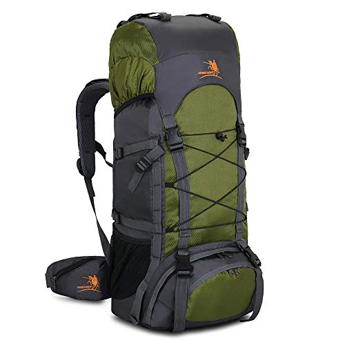 60L Internal Frame Hiking Backpack with Rain Cover,Outdoor Sport Travel Daypack for Climbing Camping Touring (Green)